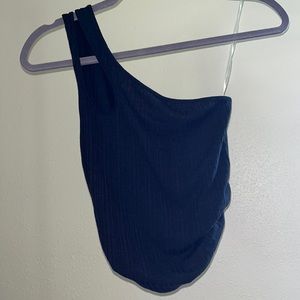 Black kit scrunched crop tank top